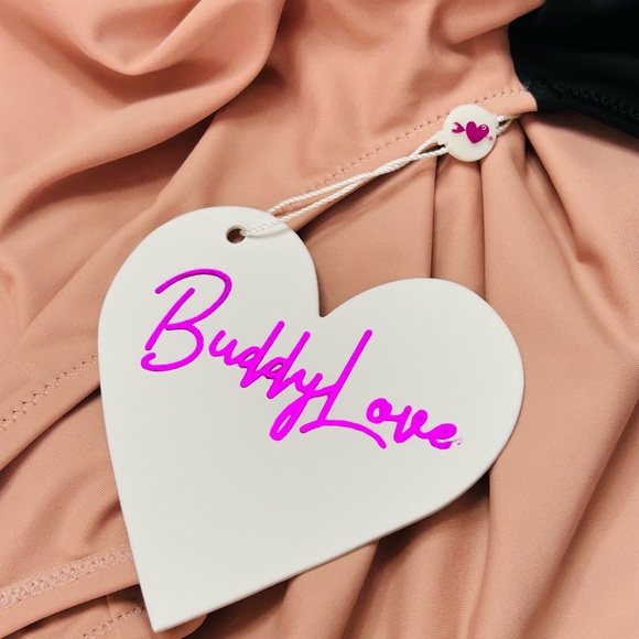 BuddyLove BLACK/MAUVE COLORBLOCK ONE-PIECE SWIMSUIT Large New with tags - Picture 11 of 16